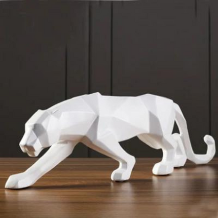 Escultura de Leopardo en Resina para Decoración de Mesa